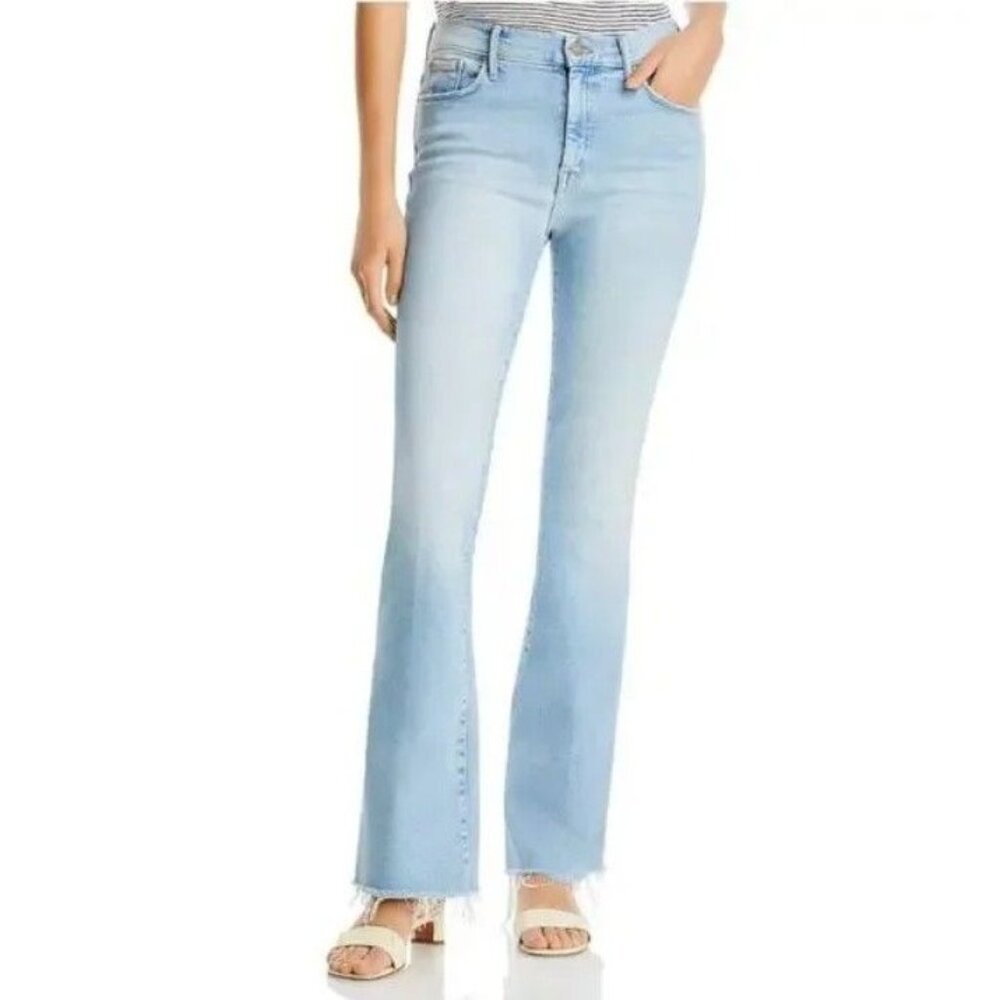 Mother The Weekender Fray Flare Jeans Stretch in California Cruiser Size 33 NWT